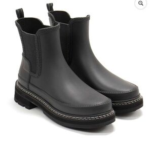 HUNTER Hunter Women's Refined Stitch Detail Slim Fit Chelsea Boots Black Size 8